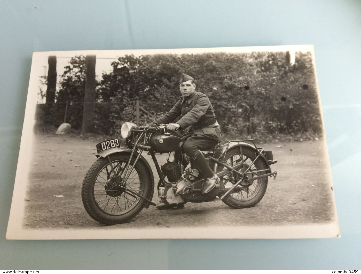 Ancienne Photo Militaire Sur Sa Moto - Wielrennen