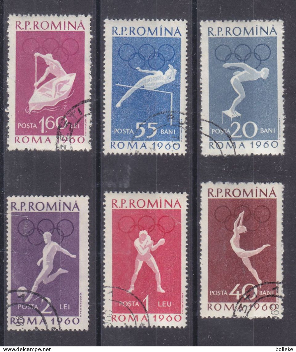 Jeux Olympiques - Rome 1960 - Roumanie - Yvert 1720 / 5 Oblitérés - Football - Natation - Boxe - Canoë - Valeur 2,50 € - Gebraucht