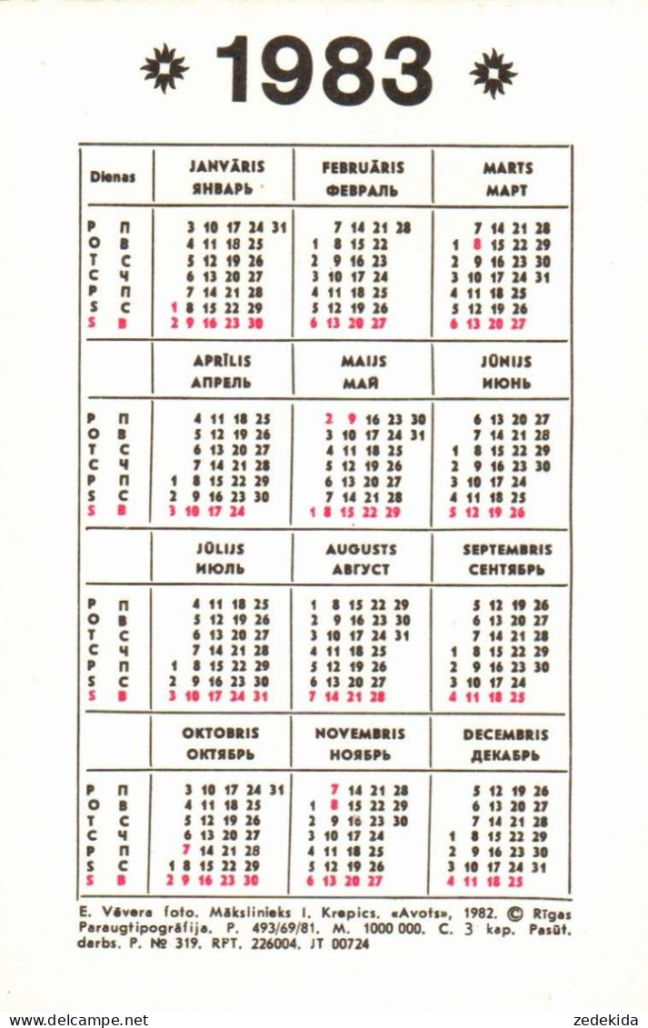 H2243 - 9 X Taschenkalender Kalender - Klein Formaat: 1981-90