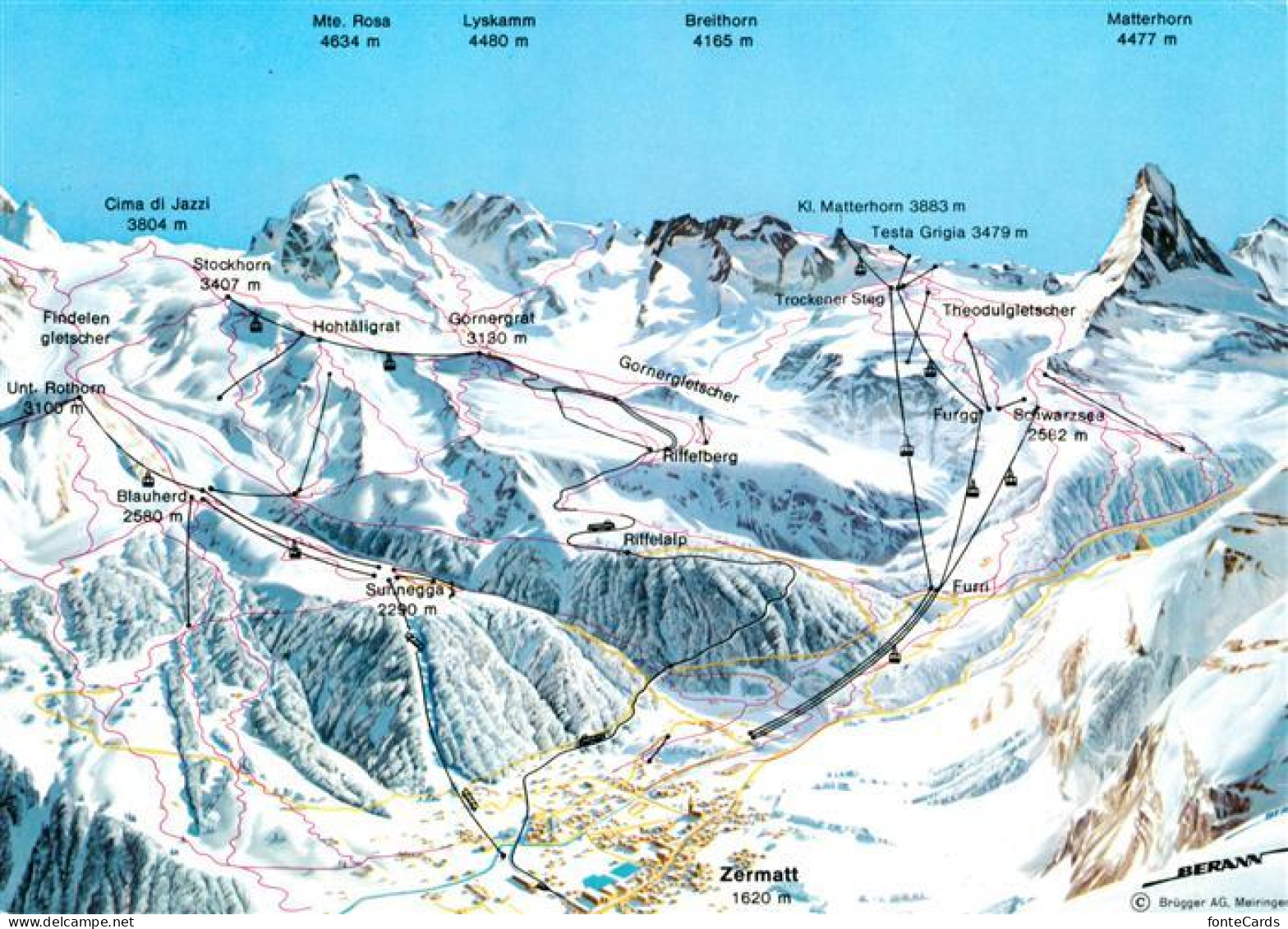 13121767 Zermatt VS Panoramakarte Zermatt VS - Sonstige & Ohne Zuordnung