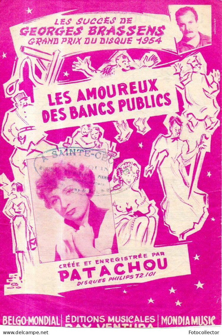 Partition Chanson Les Amoureux Des Bancs Publics Par Georges Brassens (1952) - Song Books