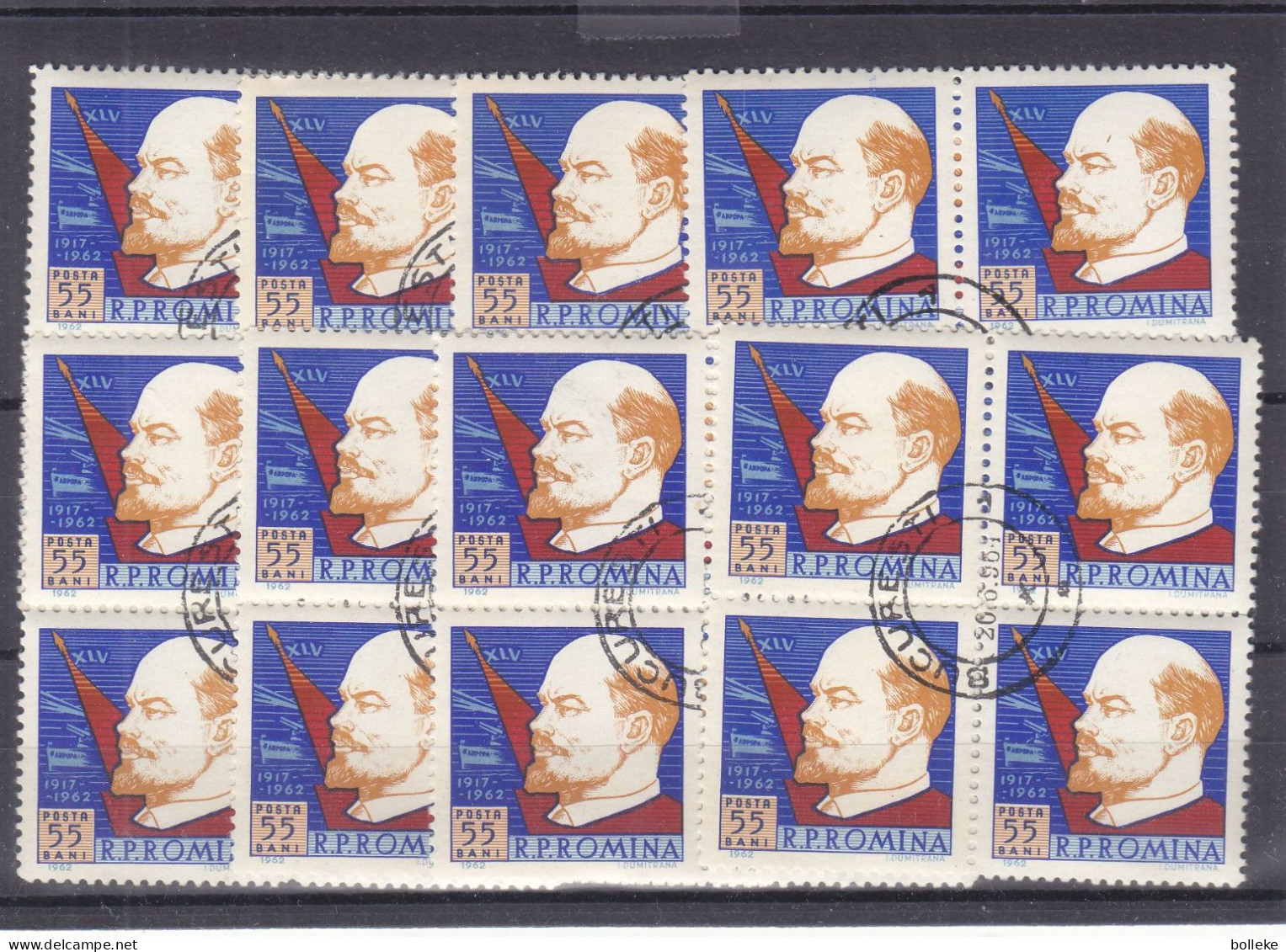 Roumanie - Yvert 1888 Oblitéré - 8 Blocs De 4 - Lénin - Valeur 12,80 Euros - - Used Stamps