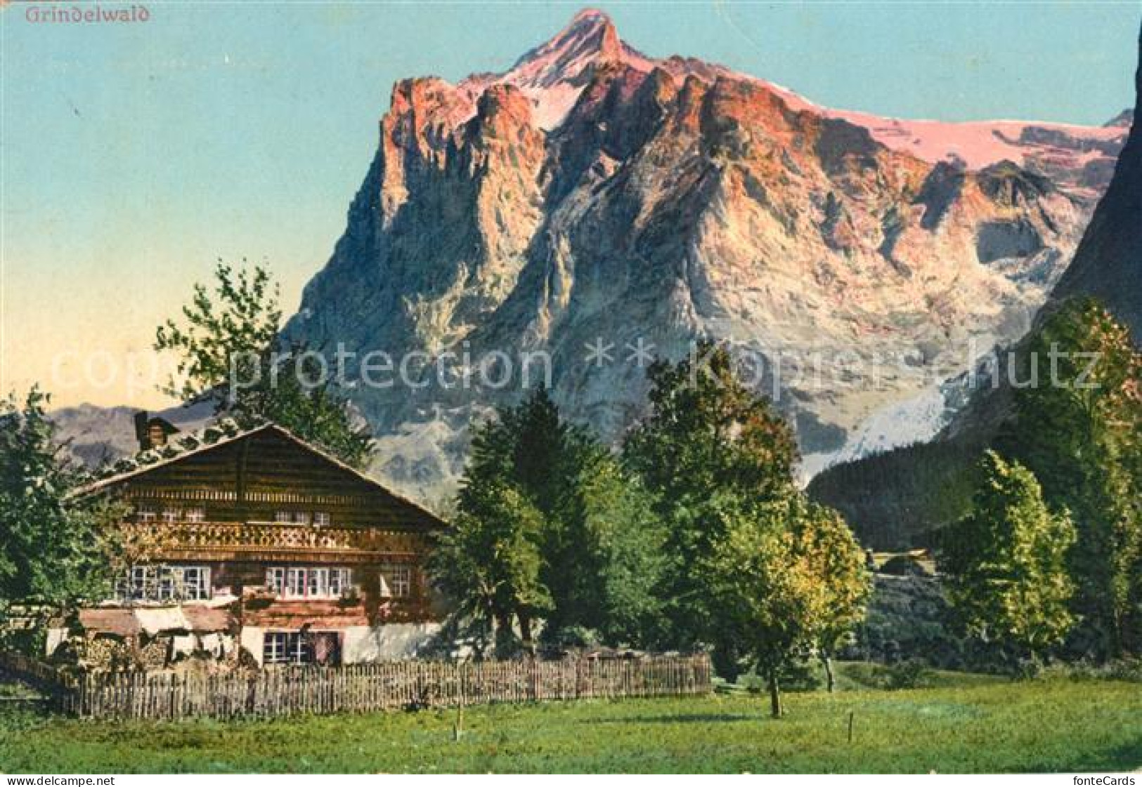 13114809 Grindelwald Bauernhof Mit Blick Zum Wetterhorn Berner Alpen Grindelwald - Other & Unclassified