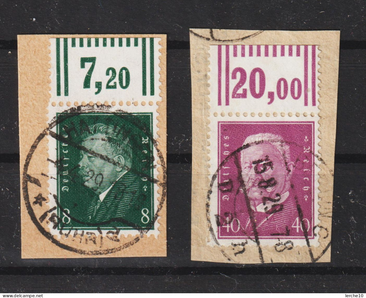 MiNr. 412 + 418 Oberrand Gestempelt (0342) - Used Stamps