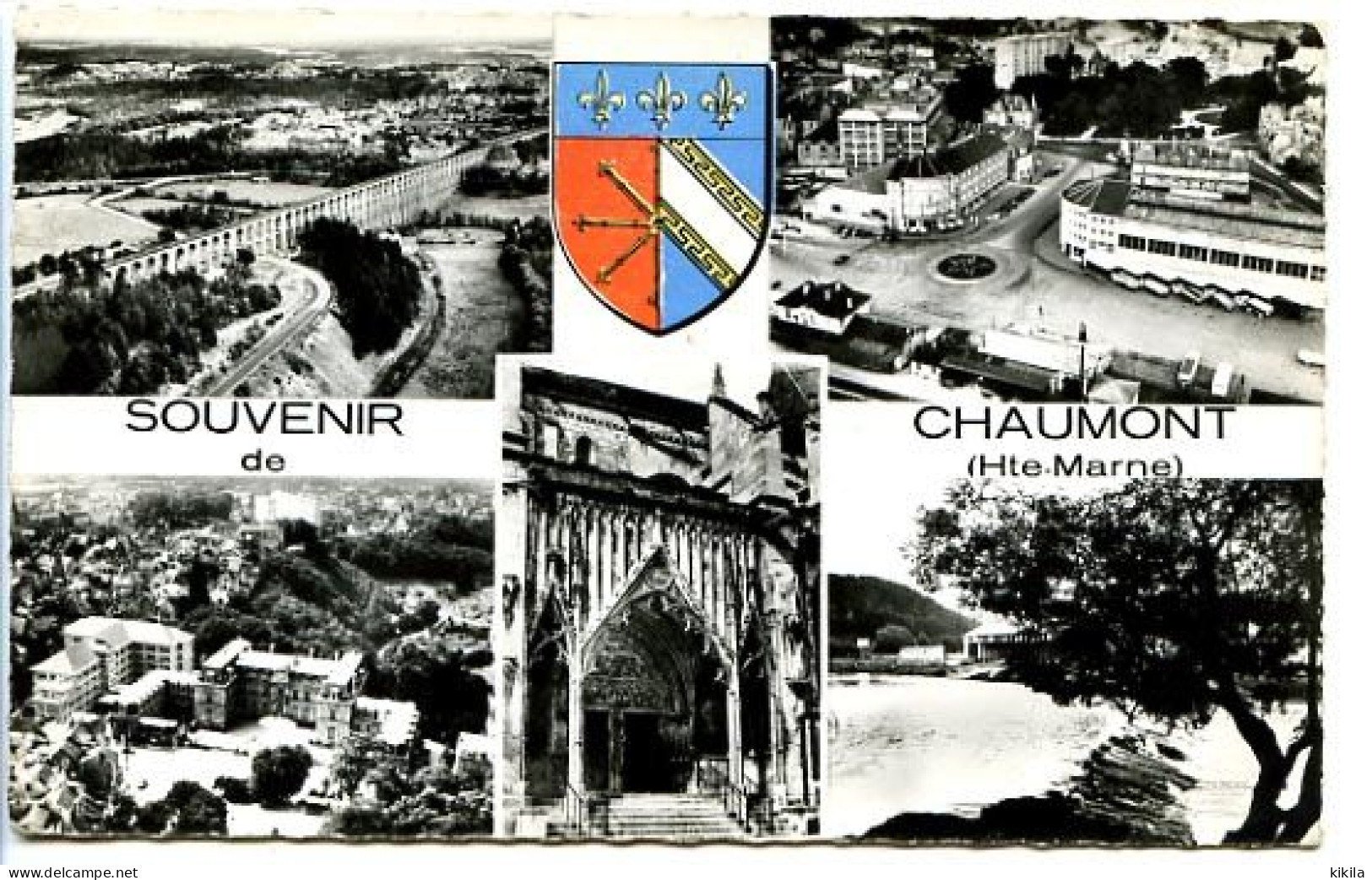 CPSM 9 X 14  Haute-Marne   Souvenir De CHAUMONT  La Préfecture  Le Viaduc  Place De L'Etoille  Cathédrale - Chaumont