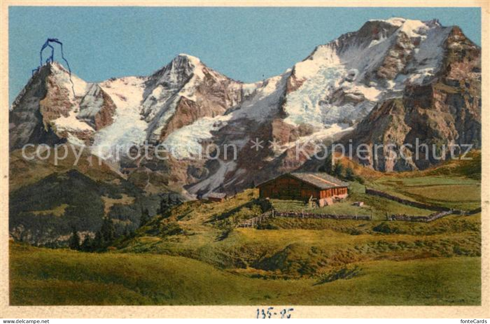 13114687 Berner Oberland Landschaftspanorama Alphuette Mit Eiger Moench Und Jung - Autres & Non Classés