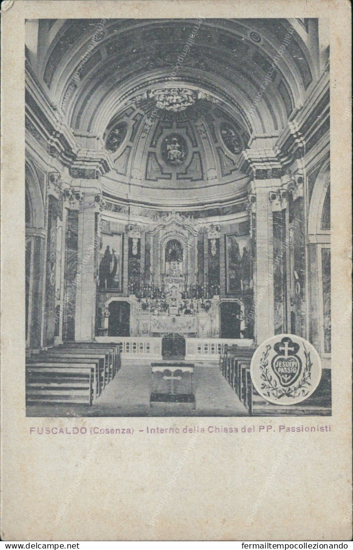 Cs488 Cartolina Fuscaldo Interno Della Chiesa Dei Padri Capuccini Cosenza - Cosenza
