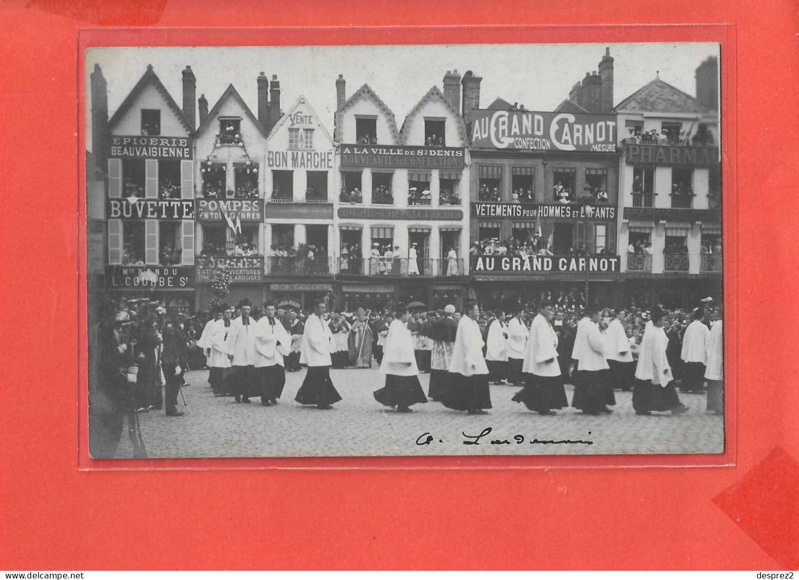 60 BEAUVAIS Carte Photo Animée Fete Cérémonie Ou Procession - Beauvais