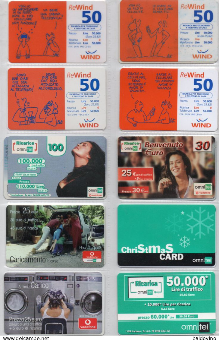 Lotto 10 Schede Prepagate WIND/OMNITEL (vedi Descrizione) - [2] Sim Cards, Prepaid & Refills