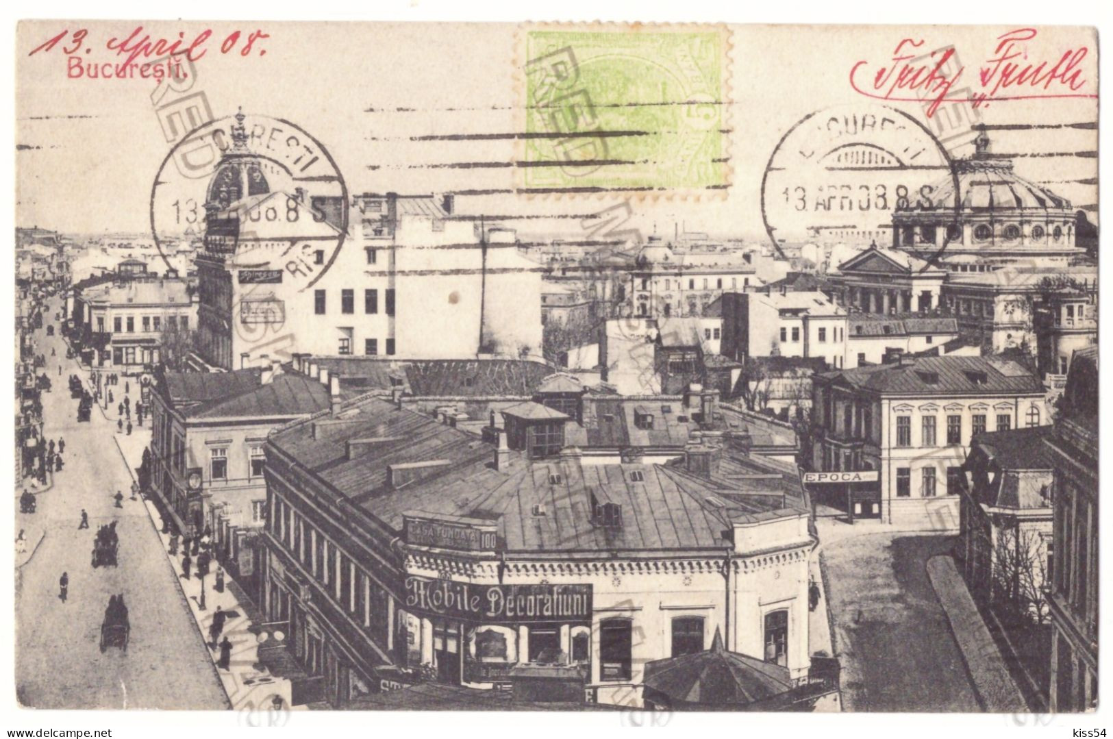 RO - 25210 BUCURESTI, Stampila CONSULAT, Romania - Old Postcard - Used - 1908 - Roumanie