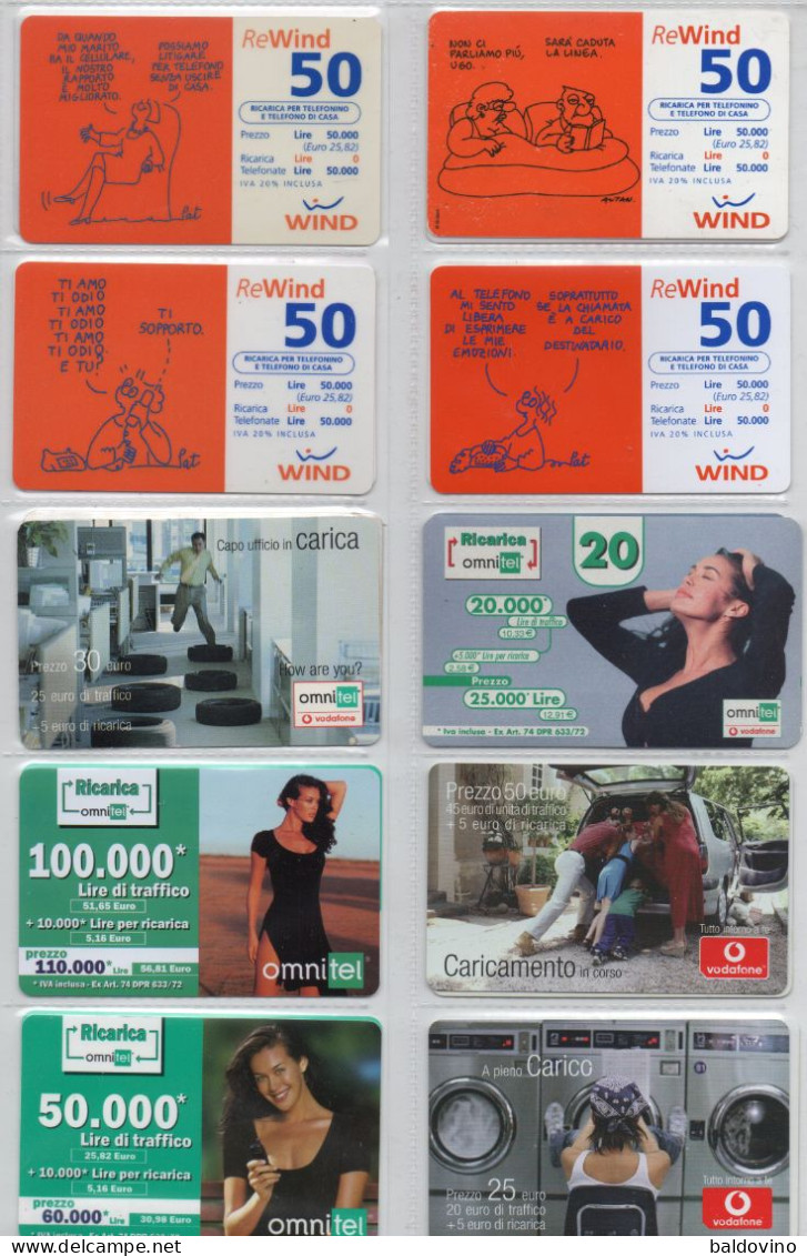 Lotto 10 Schede Prepagate WIND/OMNITEL (vedi Descrizione) - [2] Sim Cards, Prepaid & Refills