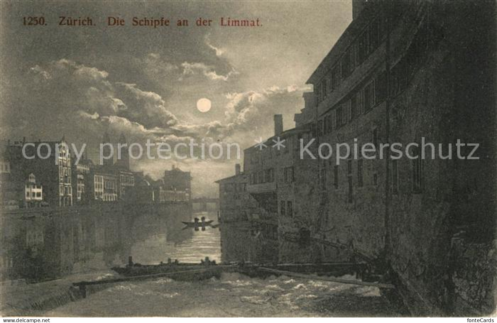 13113949 Zuerich ZH Die Schipfe An Der Limmat Im Mondschein Zuerich - Andere & Zonder Classificatie