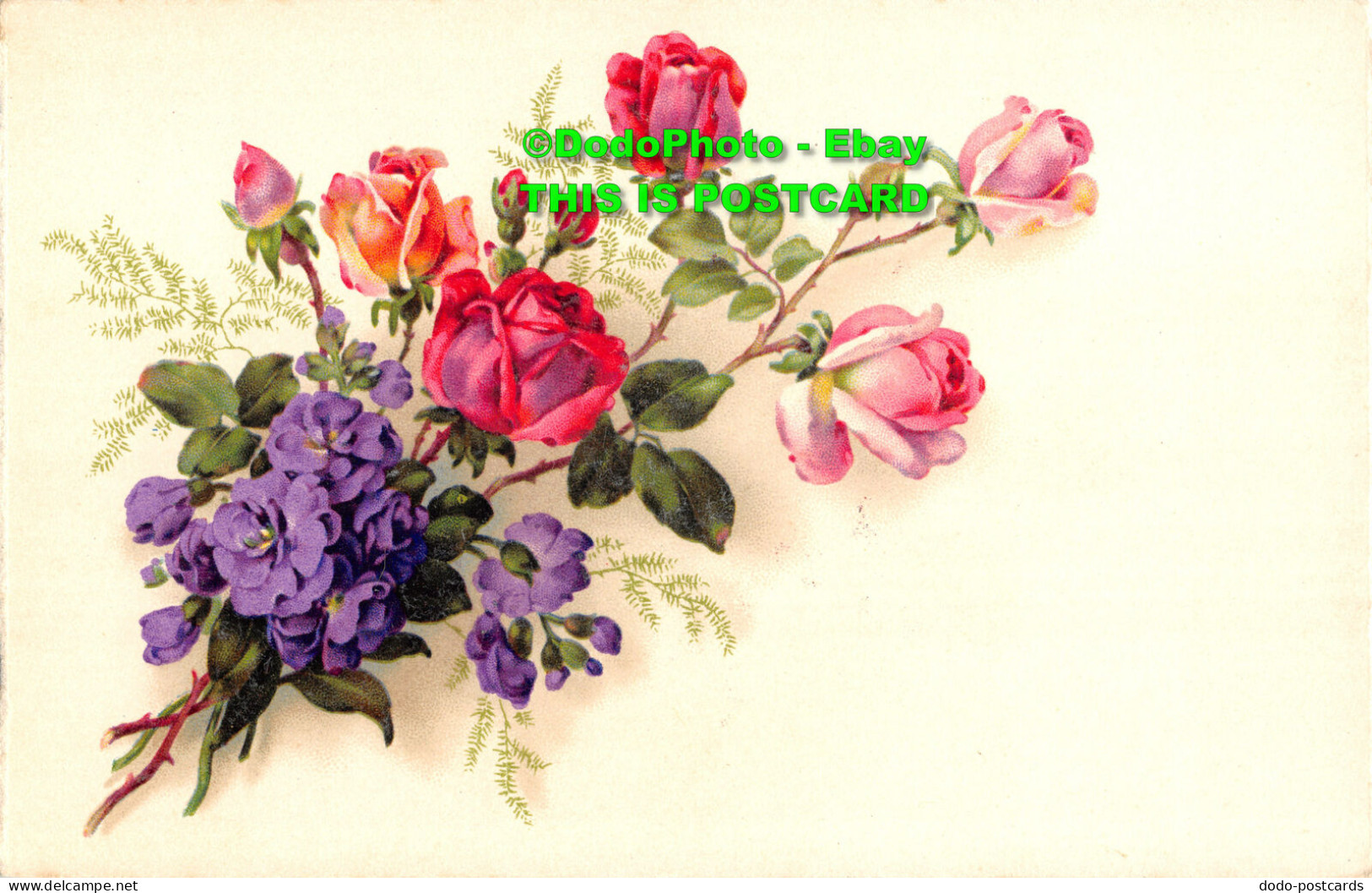 R355929 Colourful Flowers And Pink Roses. Postcard - World