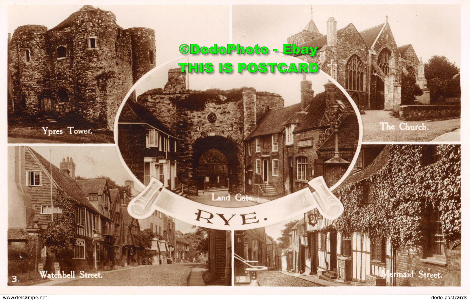 R355942 Rye. Land Gate. Ypres Tower. The Church. Norman. S. And E. RP. Multi Vie - World