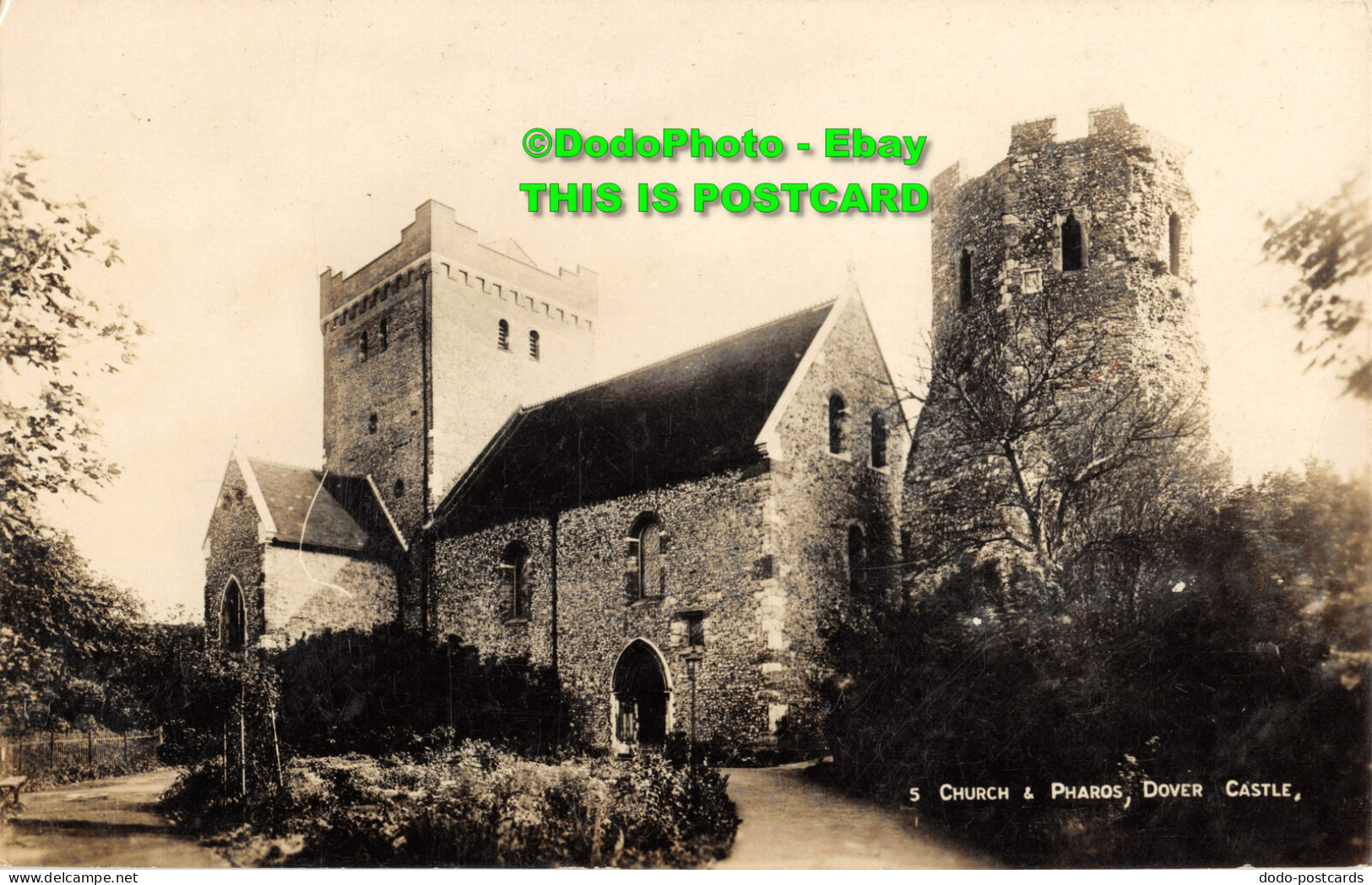 R355957 Dover Castle. Church And Pharos. RP. 1925 - World