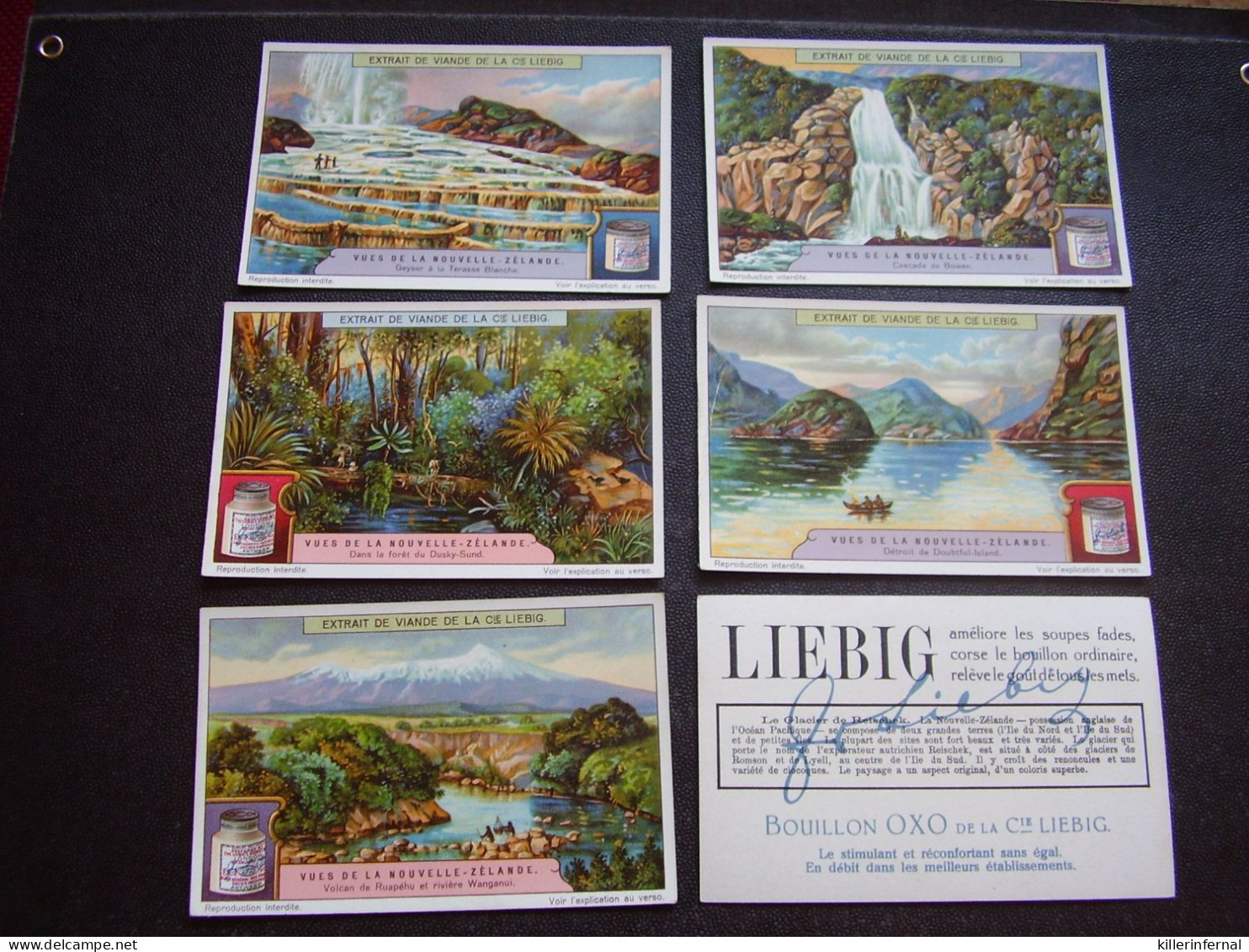 Original Old Cards Chromos Liebig S 1214 Vues De La Nouvelle Zélande Complet - Liebig