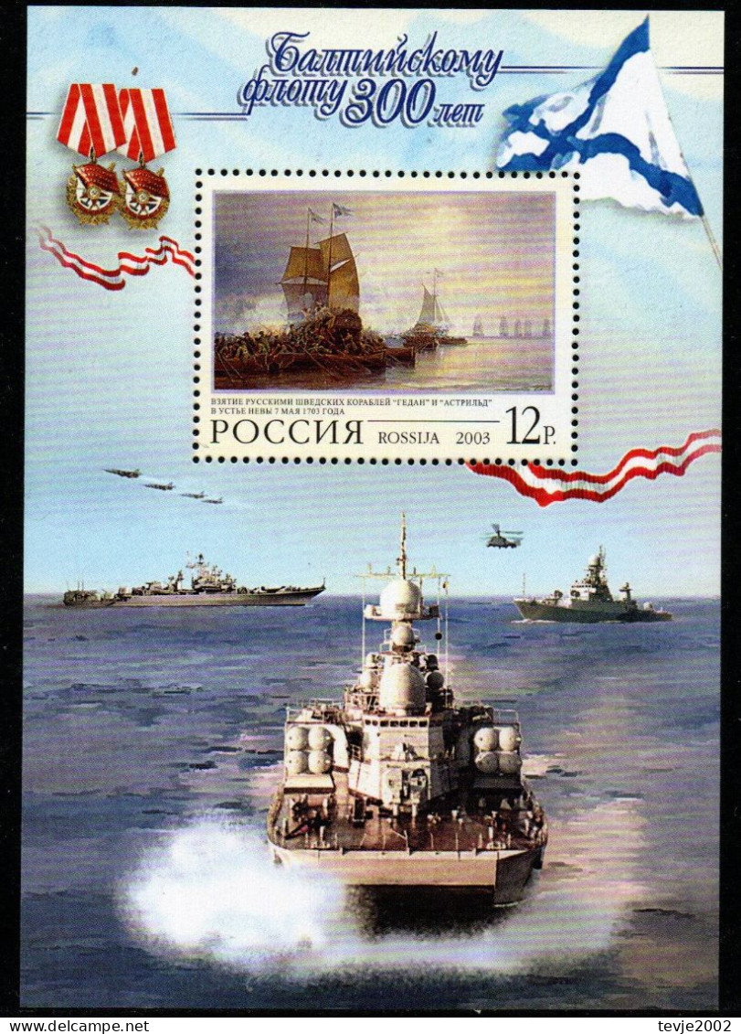 Russland Russia 2003 - Mi.Nr. Block 54 - Postfrisch MNH - Schiffe Ships Militaria - Bateaux