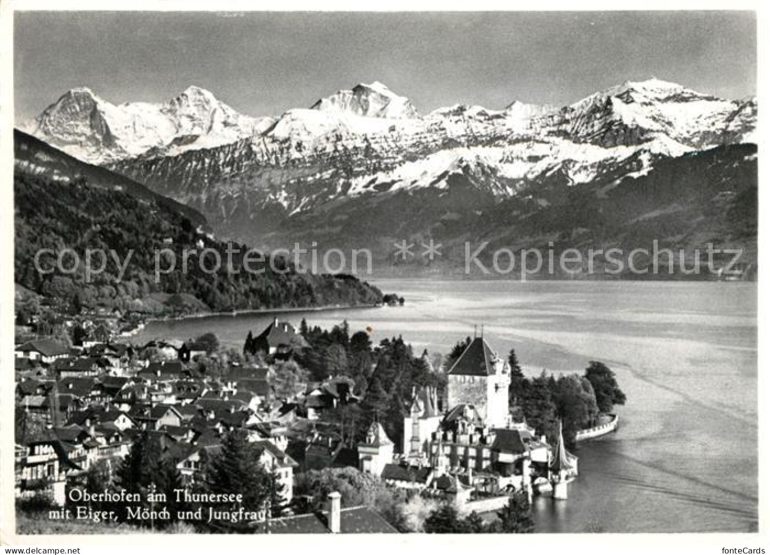 13097237 Oberhofen Thunersee Panorama Eiger Moench Jungfrau Oberhofen Thunersee - Sonstige & Ohne Zuordnung