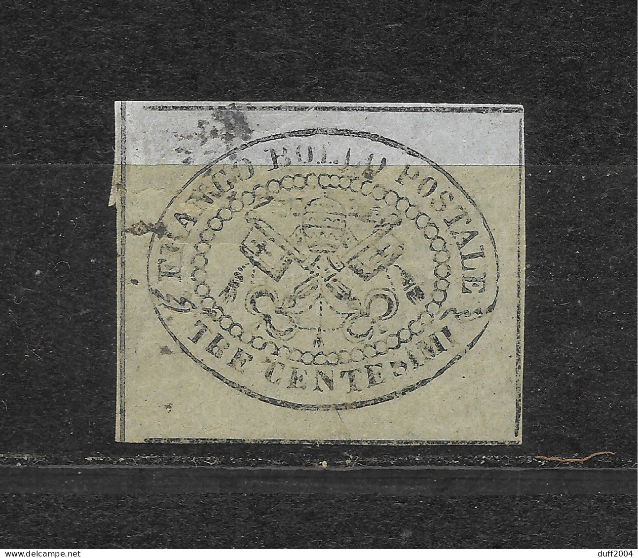 3 CENT. GRIGIO II^ EMISSIONE - USATO? - VARIE FIRME DI PERITI. - Papal States