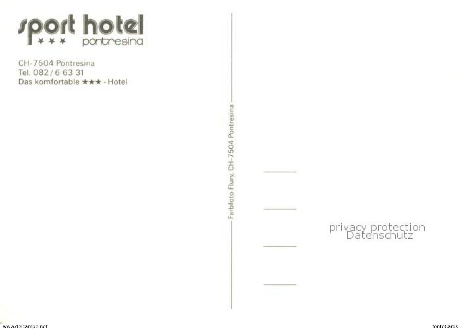 13090507 Pontresina Sport Hotel  Pontresina - Andere & Zonder Classificatie