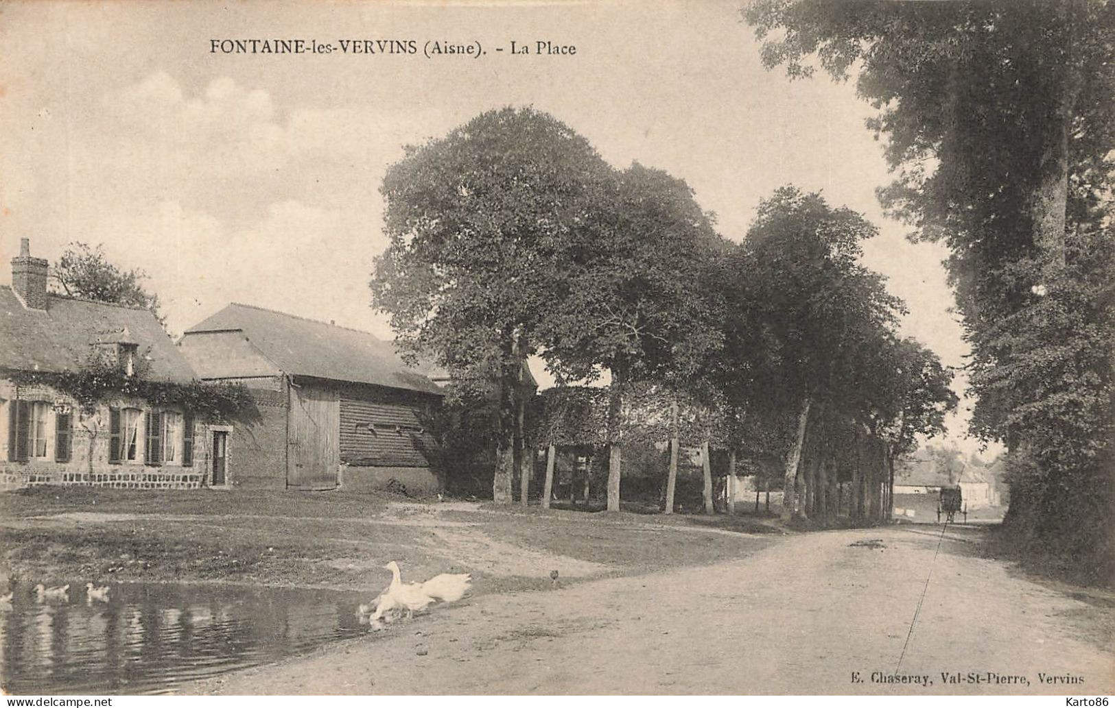 Fontaine Les Vervins , Aisne * La Place * Mare Abreuvoir - Autres & Non Classés