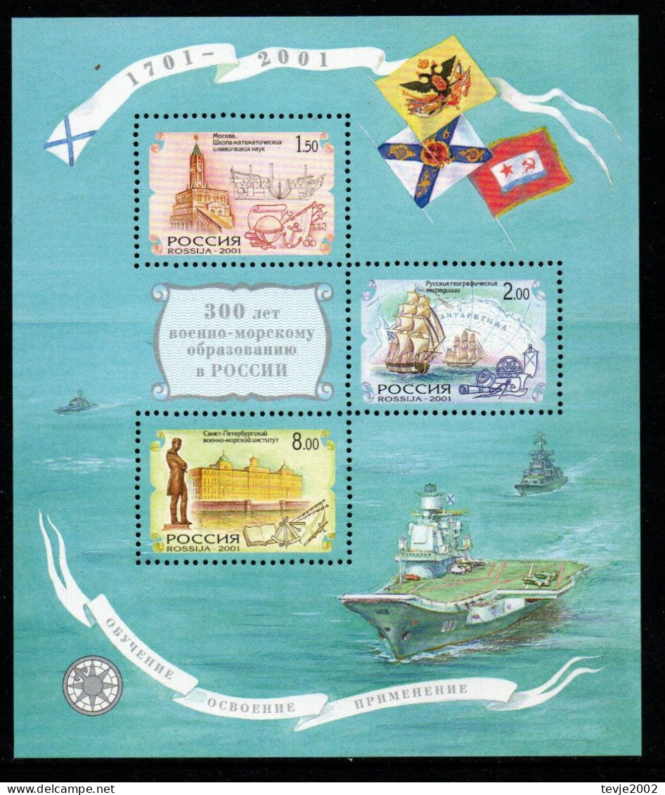 Russland Russia 2001 - Mi.Nr. Block 35 - Postfrisch MNH - Schiffe Ships Militaria - Bateaux