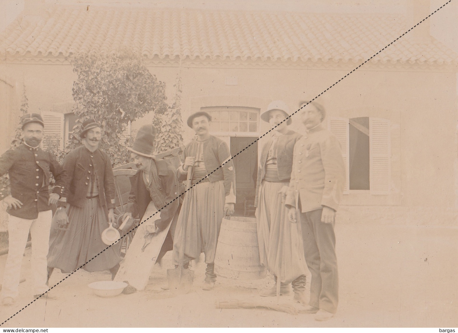 Photo Afrique Algérie Sous Officiers à Djelfa Souvenir Mission Géodésique Militaire Boulard Gentil - Antiche (ante 1900)