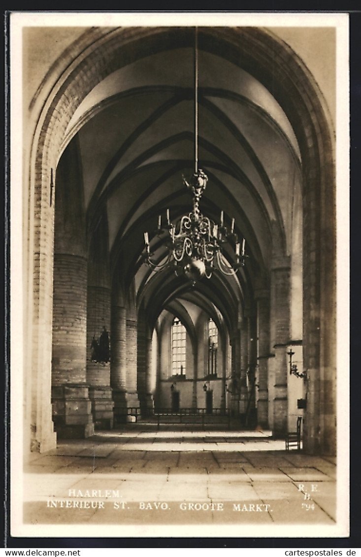 AK Haarlem, Interieur St. Bavo, Groote Markt  - Haarlem