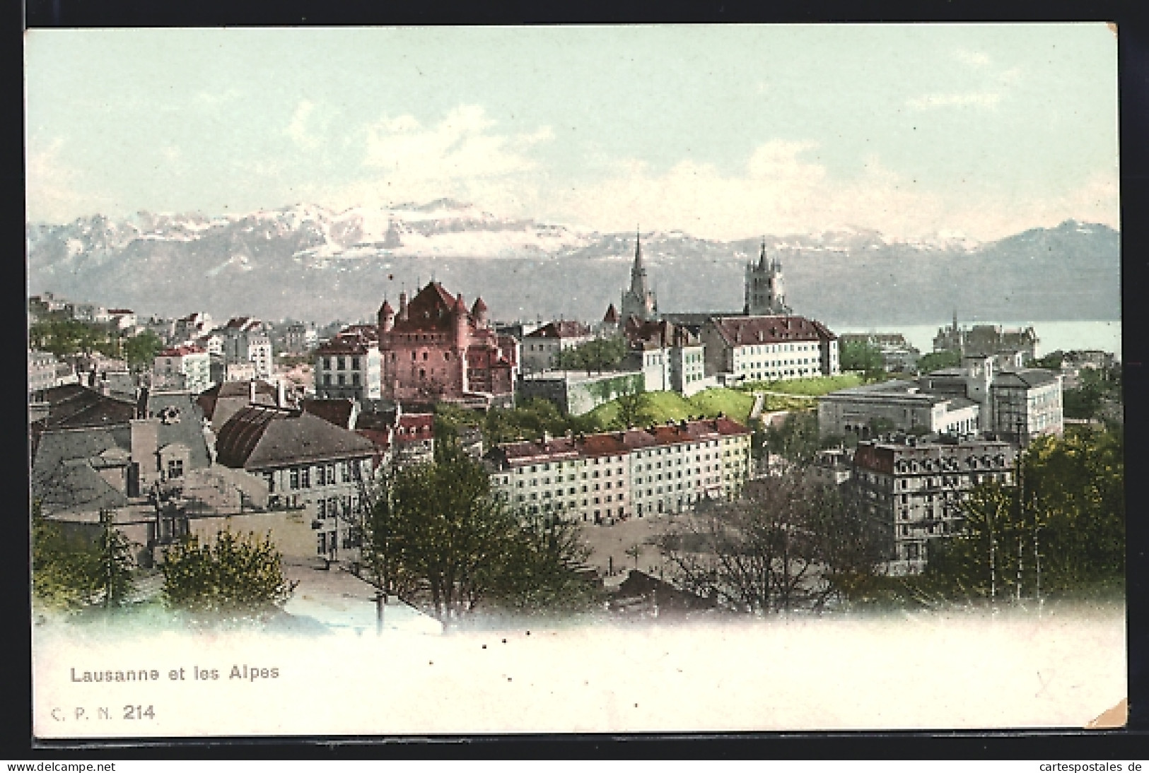 AK Lausanne, Ortsansicht Mit Schloss Gegen Die Alpen  - Lausanne