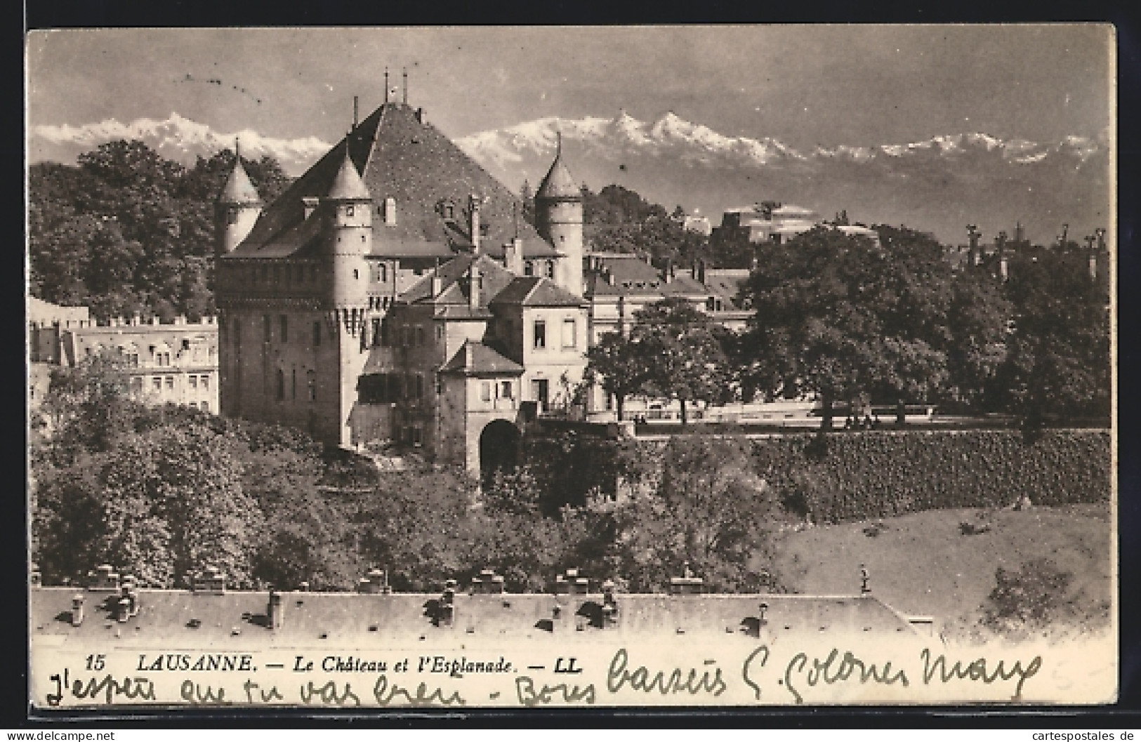 AK Lausanne, Le Chateau Et L`Esplanade  - Lausanne