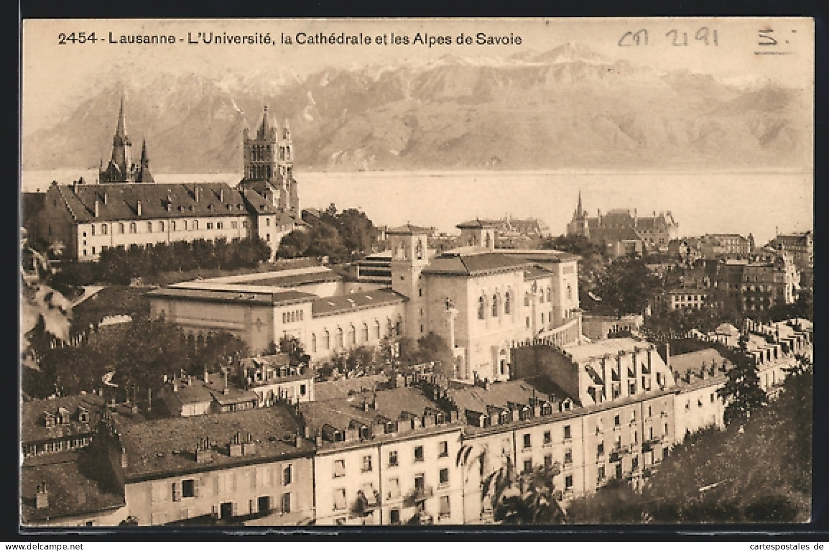 AK Lausanne, L`Université, La Cathédrale Et Les Alpes De Savoie  - Lausanne