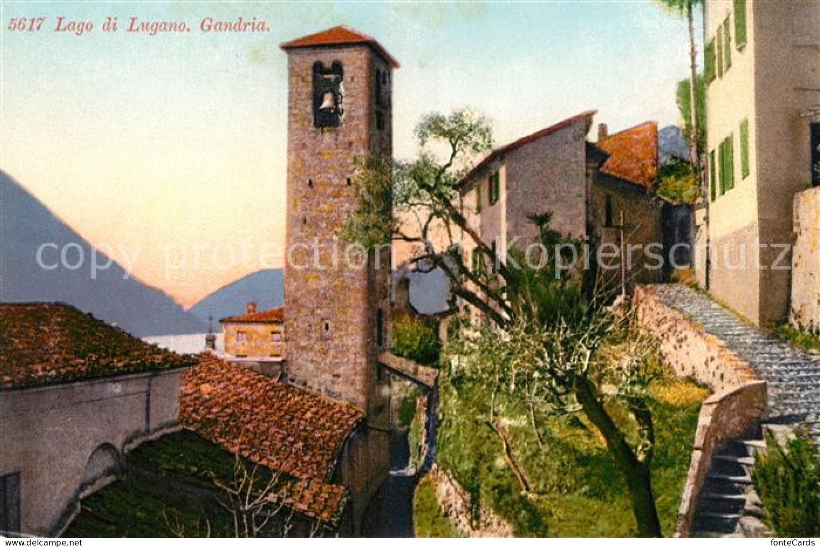 13065009 Gandria Lago Di Lugano Glockenturm Dorfmotiv Gandria - Autres & Non Classés