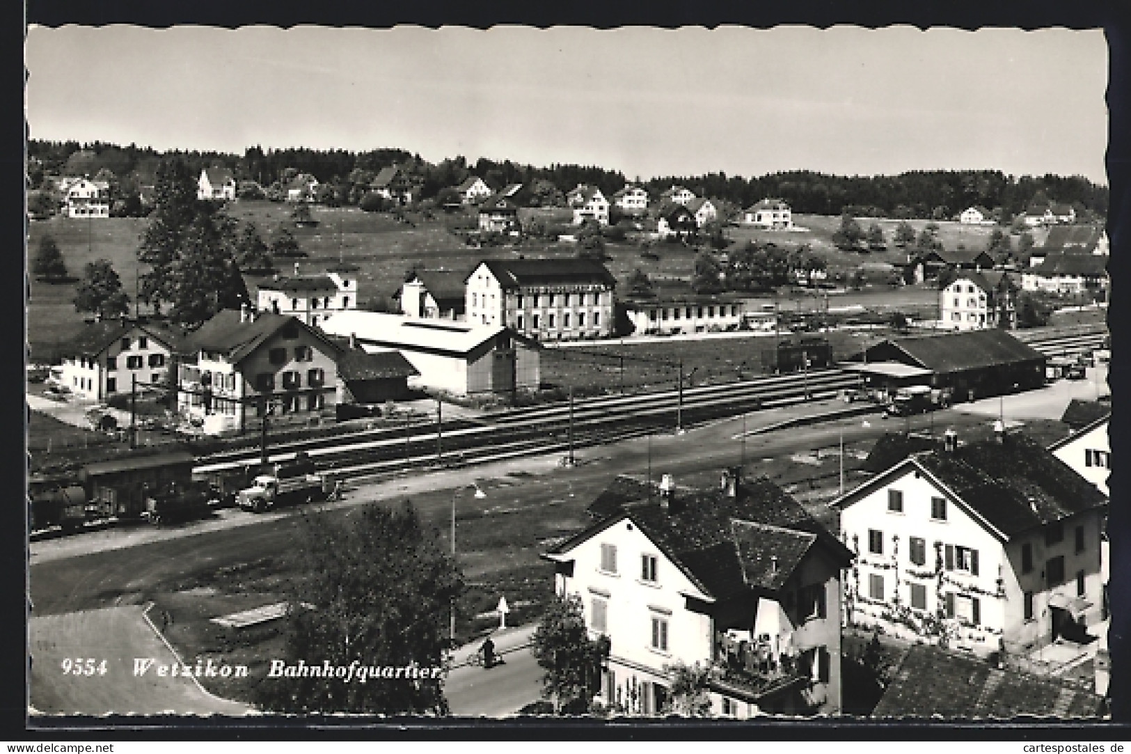 AK Wetzikon, Blick Aufs Bahnhofquartier, Mit Bahntrasse  - Andere & Zonder Classificatie