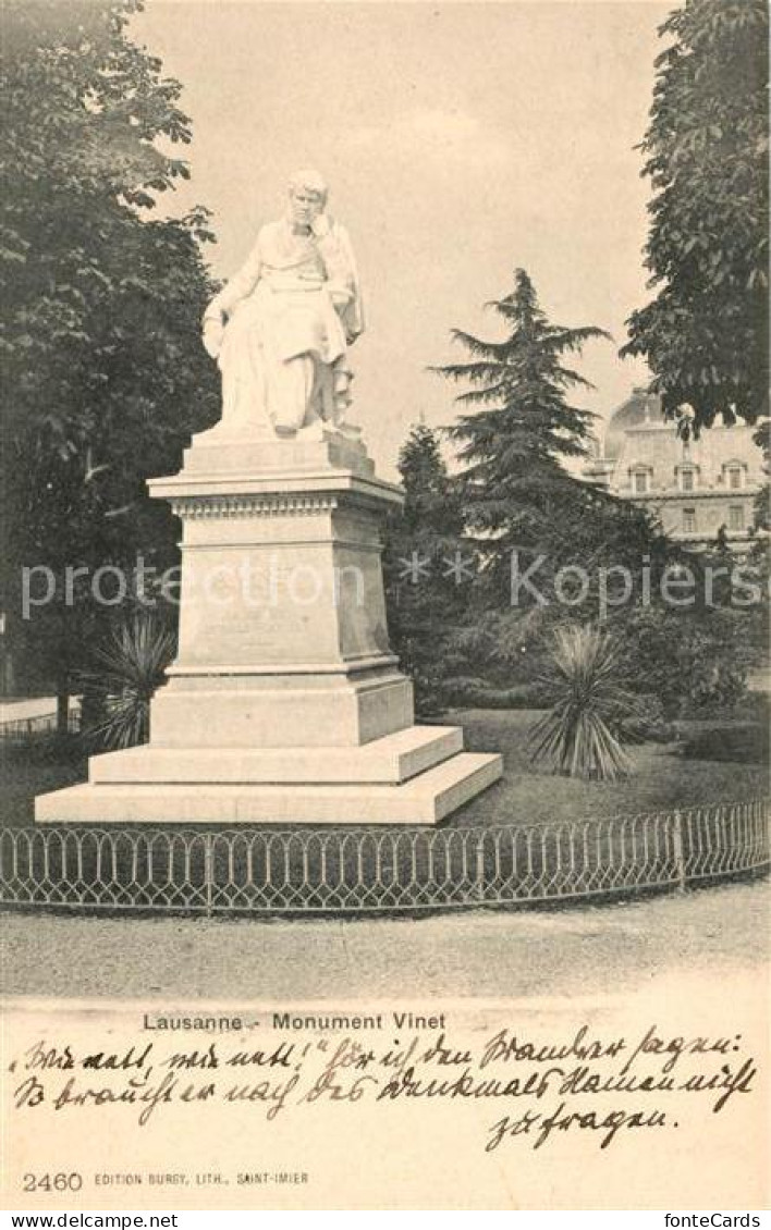 13064379 Lausanne VD Monument Vinet Lausanne - Sonstige & Ohne Zuordnung