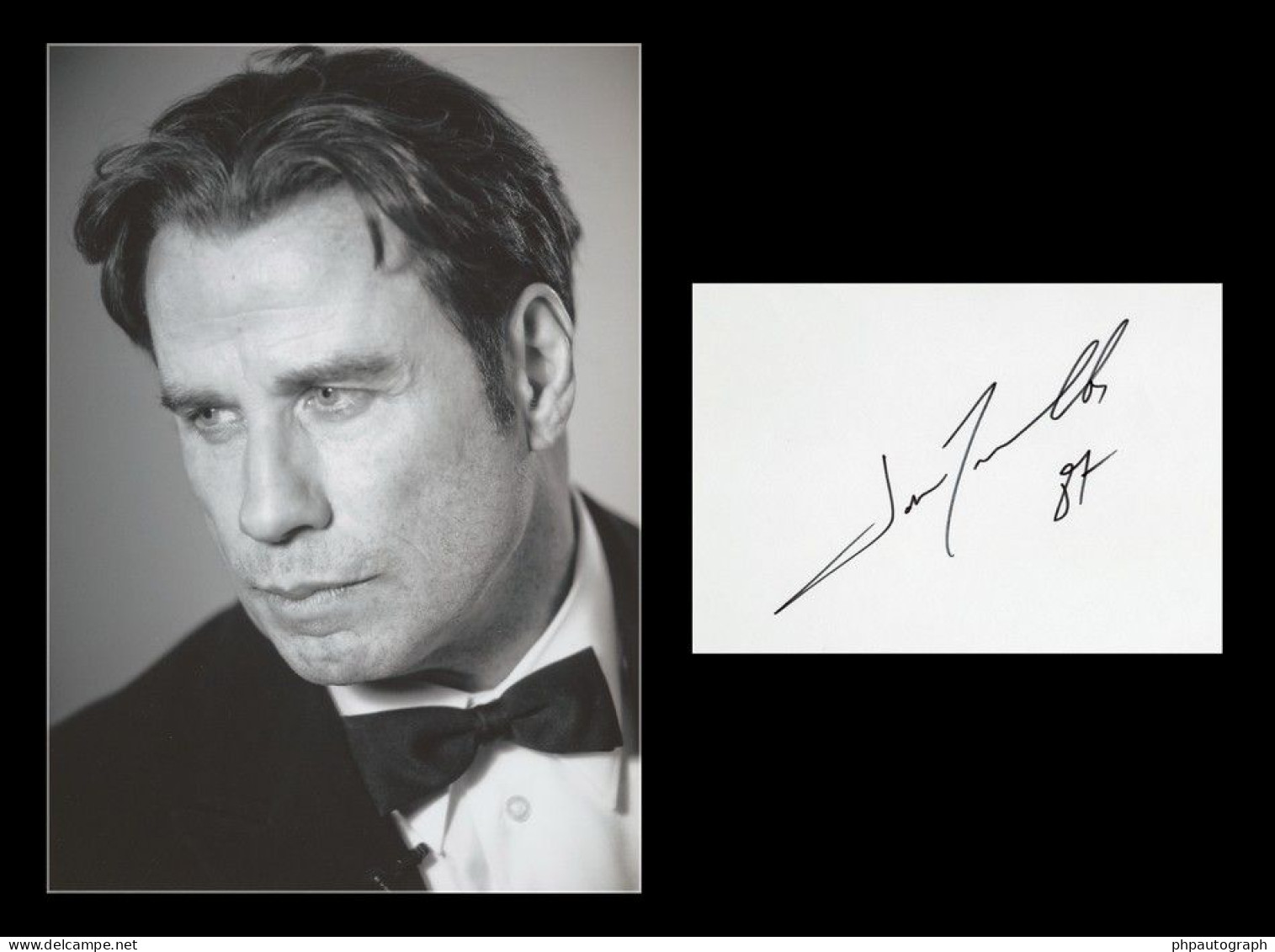 John Travolta - American Actor - Signed Album Page + Photo - Paris 1987 - COA - Acteurs & Toneelspelers