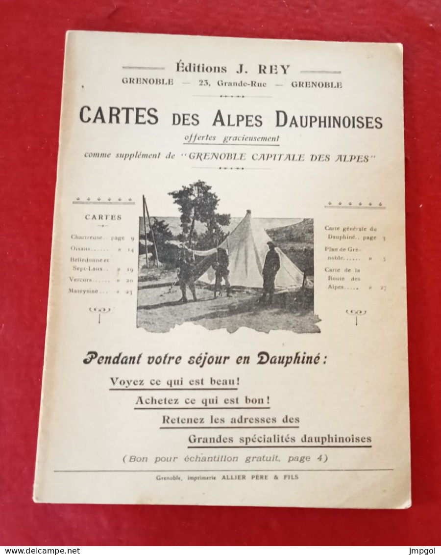 Livret Cartes Des Alpes DauphinoisesPublicités Stations Thermales Uriage Allevard Hôtels Plan De Grenoble Vers 1900 - Reiseprospekte