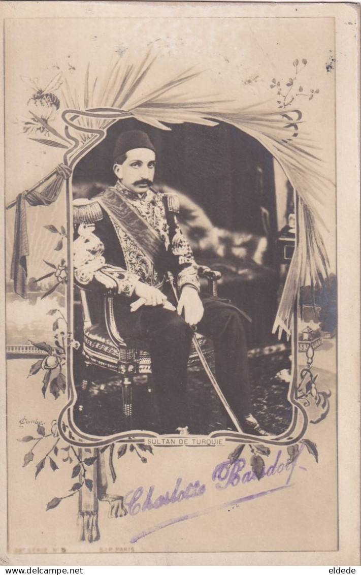 Art Nouveau Décor Signé Combe Velluet Né Poitiers Mort Niort . Sultan Turquie Empite Ottoman - Royal Families