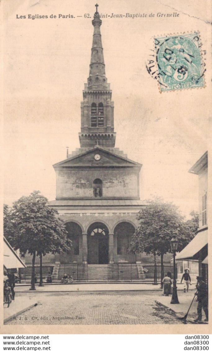 75 LES EGLISES DE PARIS SAINT JEAN BAPTISTE DE GRENELLE - Kerken