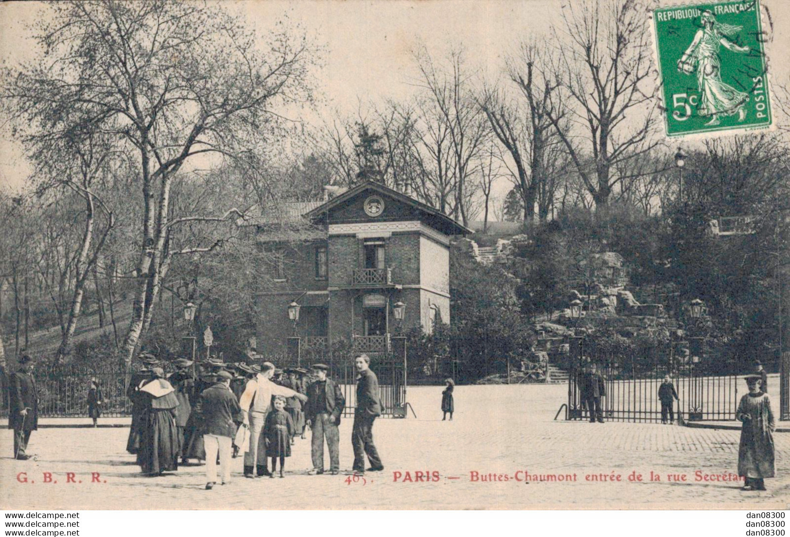 75 PARIS BUTTES CHAUMONT ENTREE DE LA RUE SECRETAN - Parken, Tuinen