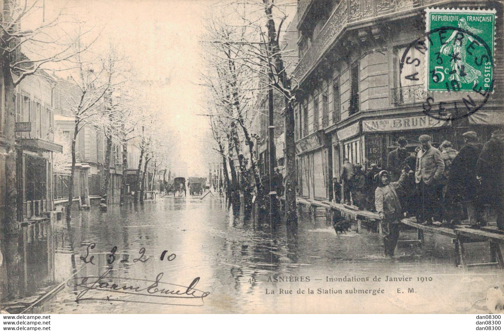 92 ASNIERES LA RUE DE LA STATION SUBMERGEE - Asnieres Sur Seine