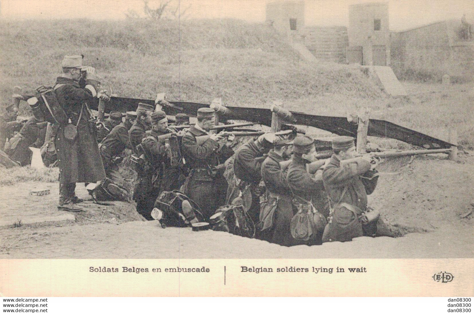 BELGIQUE SOLDATS BELGES EN EMBUSCADE - Guerre 1914-18