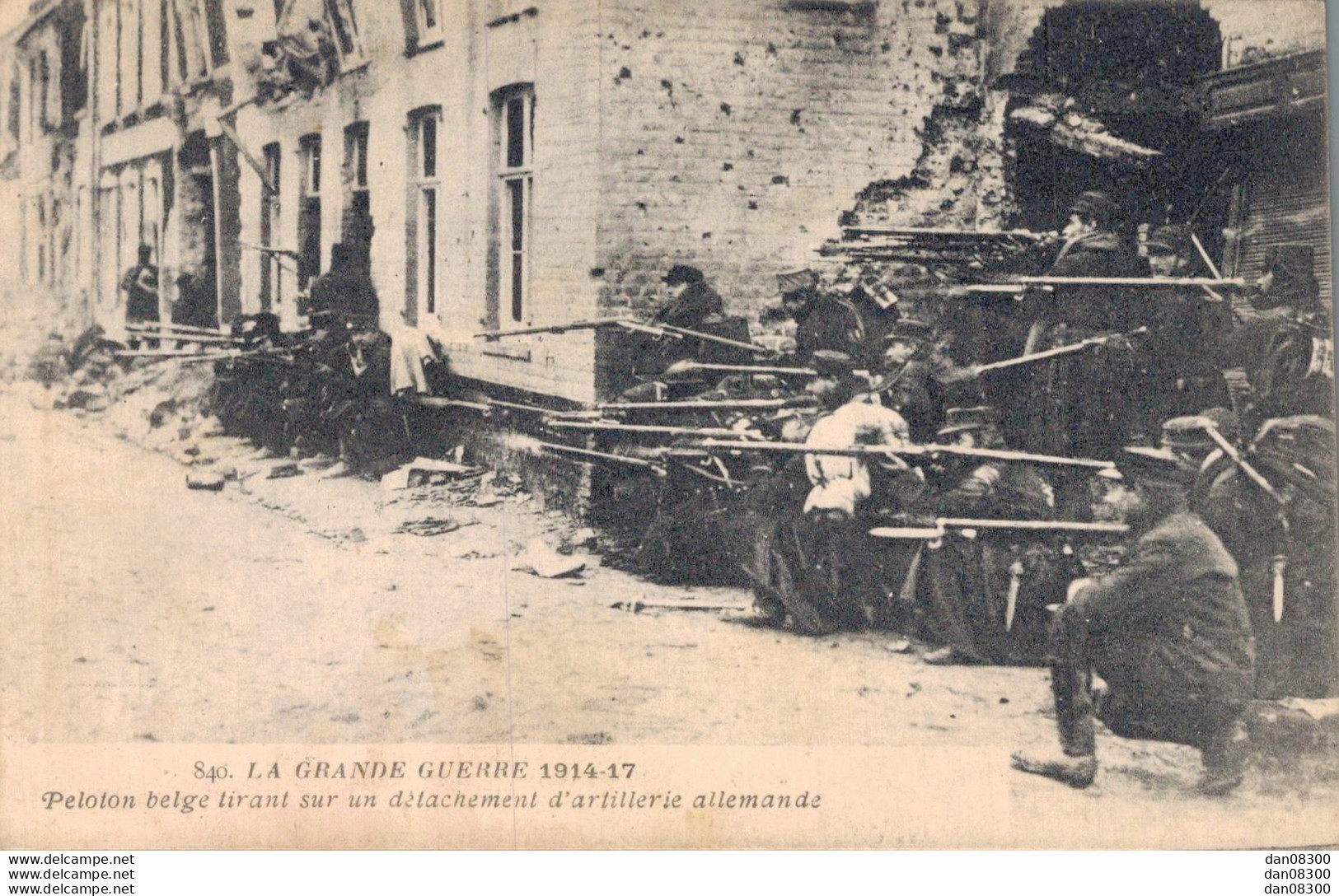 BELGIQUE PELOTON BELGE TIRANT SUR UN DETACHEMENT D'ARTILLERIE ALLEMANDE - Weltkrieg 1914-18