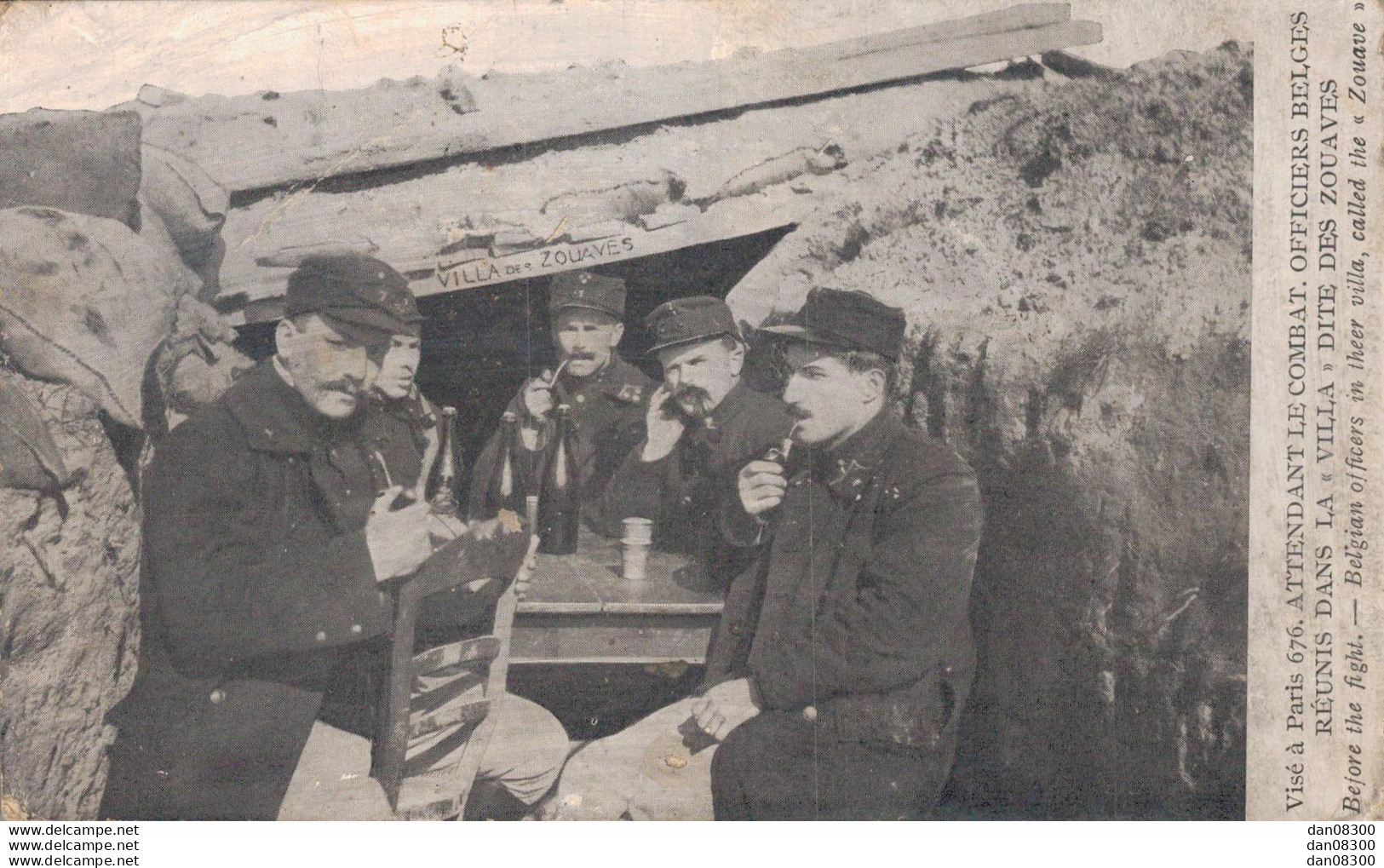 ATTENDANT LE COMBAT OFFICIERS BELGES REUNIS DANS LA VILLA DITE DES ZOUAVES - Guerre 1914-18