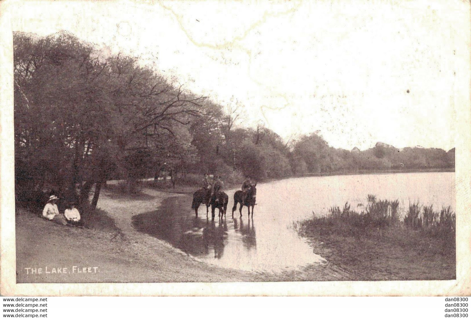 RARE  THE LAKE FLEET ANIMEE SOLDATS SUR CHEVAUX ET FEMMES SUR BERGE - Other & Unclassified