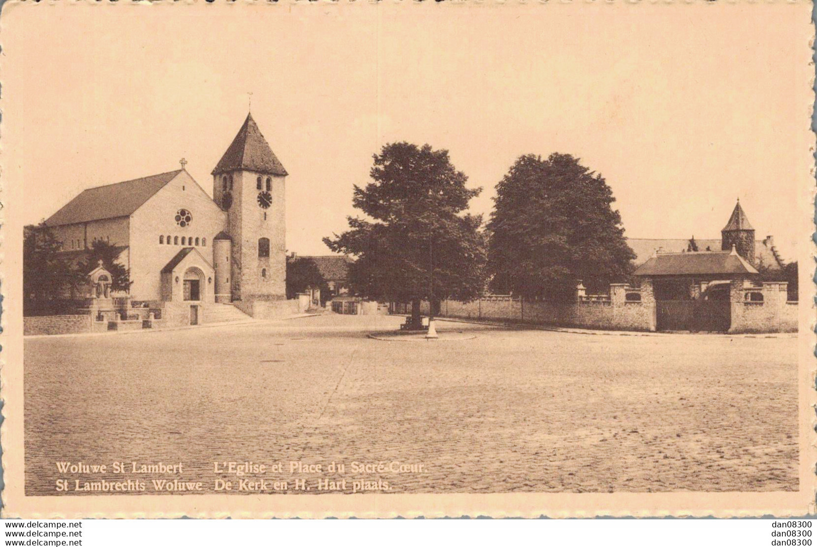 BELGIQUE WOLUWE SAINT LAMBERT L'EGLISE ET PLACE DU SACRE COEUR - Woluwe-St-Lambert - St-Lambrechts-Woluwe