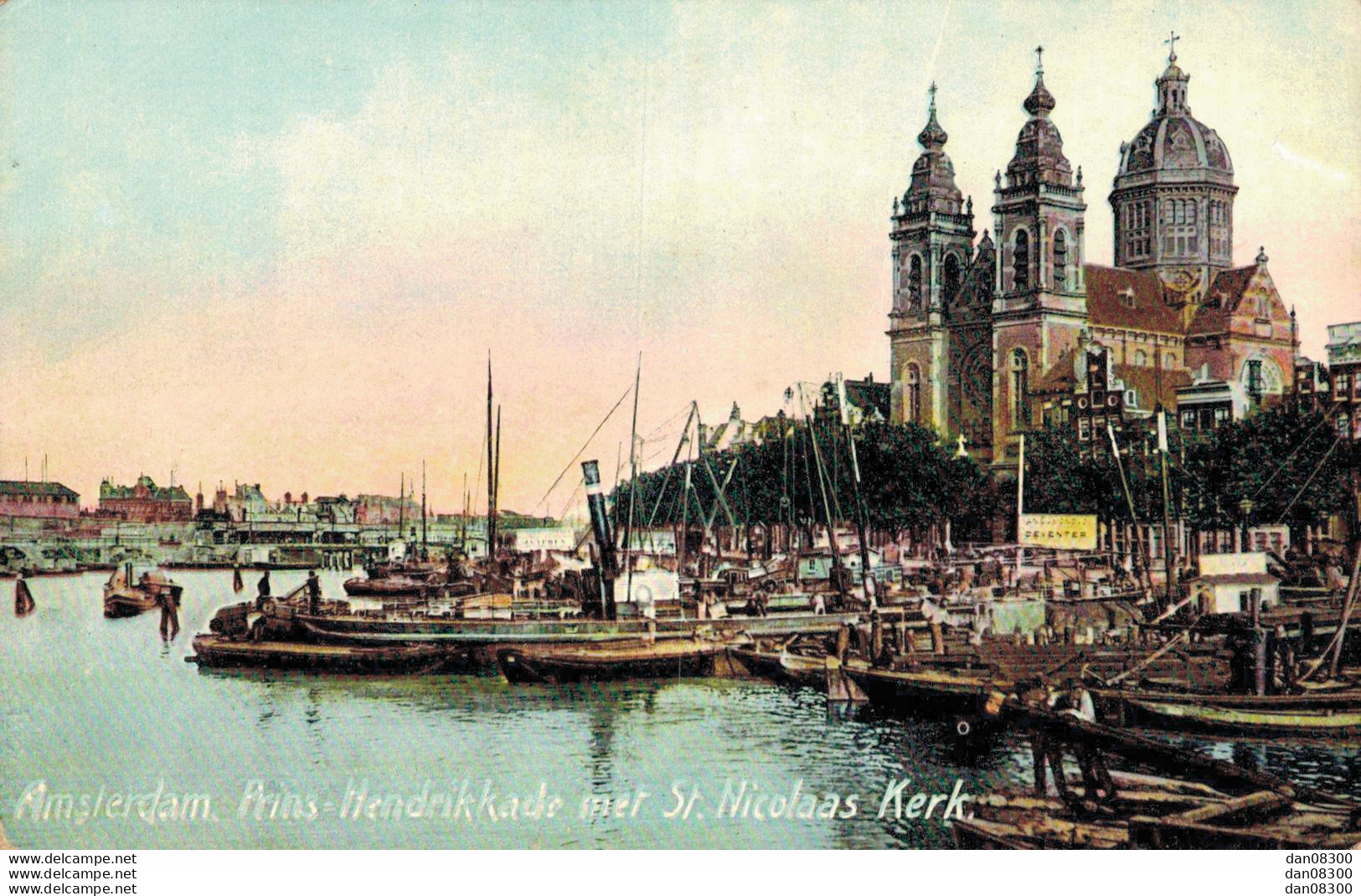 AMSTERDAM PRINZ HENDRIKKADE MET ST NICOLAAS KERK - Amsterdam