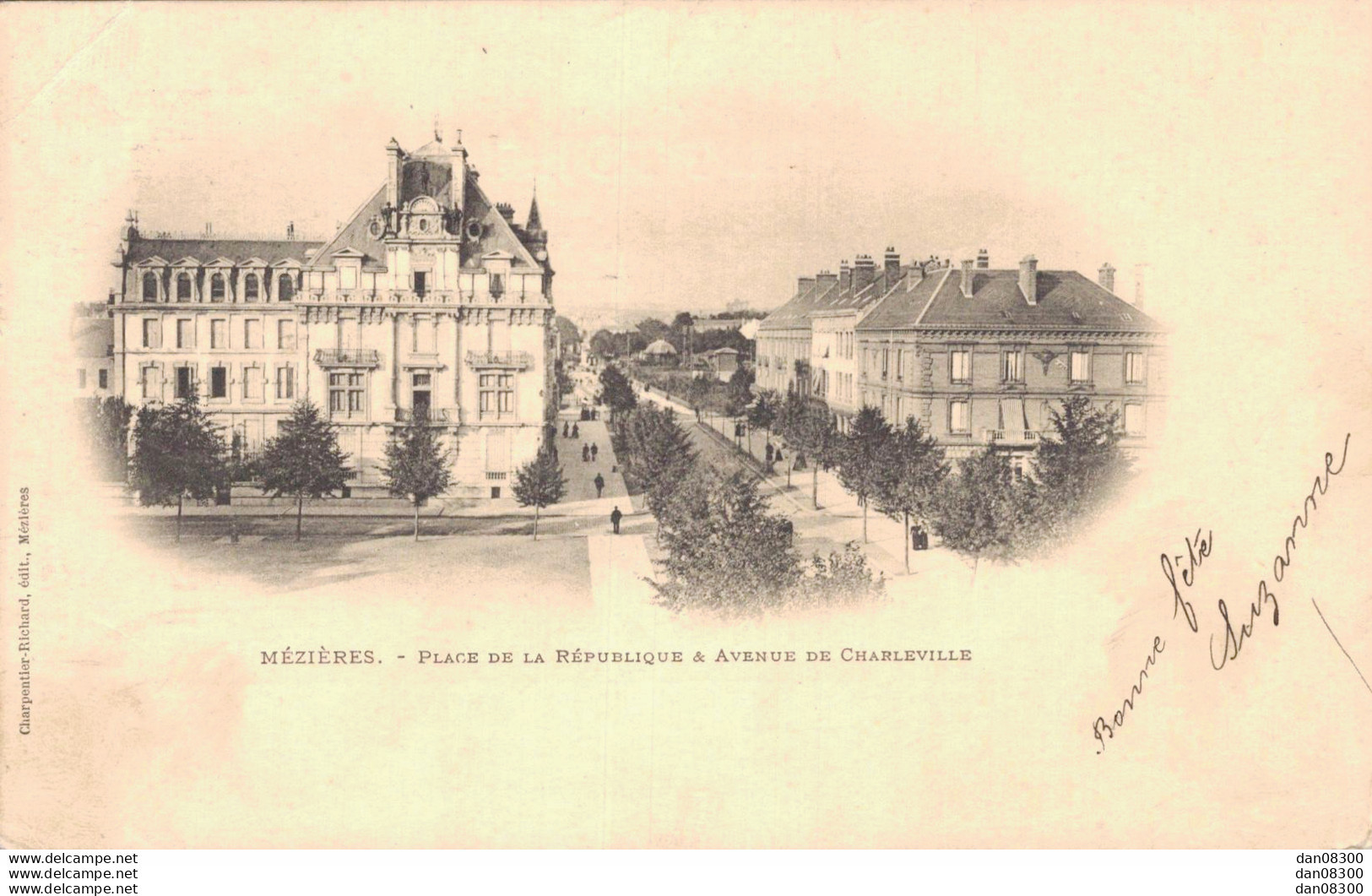 08 MEZIERES PLACE DE LA REPUBLIQUE ET AVENUE DE CHARLEVILLE - Andere & Zonder Classificatie