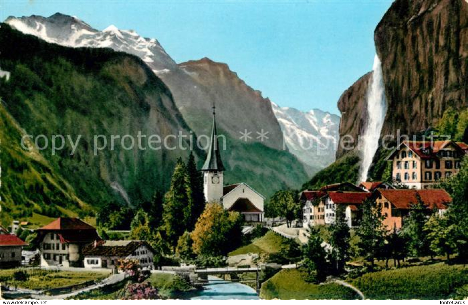 13061599 Lauterbrunnen BE Mit Staubbach Wasserfall Und Jungfrau Lauterbrunnen BE - Sonstige & Ohne Zuordnung