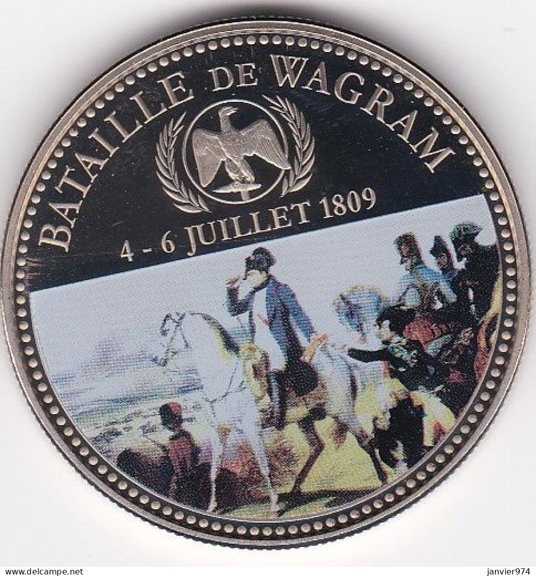 Medaille Colorisée . Napoleon I.  Bataille De Wagram 4-6 Juillet 1809 En Cupronickel , Dans Sa Capsule , FDC - Other & Unclassified