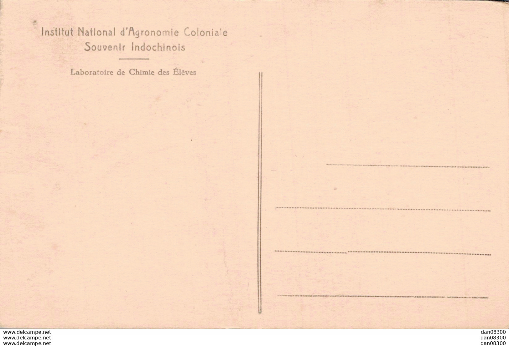 94 NOGENT SUR MARNE INSTITUT NATIONAL D'AGRONOMIE COLONIALE SOUVENIR INDOCHINOIS LABORATOIRE DE CHIMIE DES ELEVES - Nogent Sur Marne